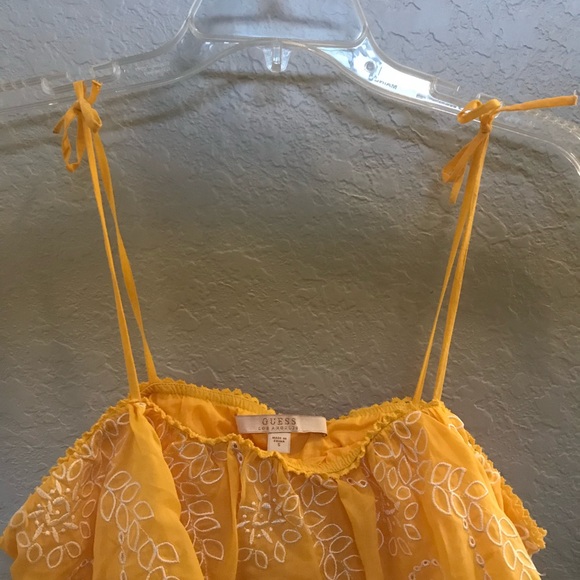 Guess Yellow Ruffle Top - Picture 2 of 3